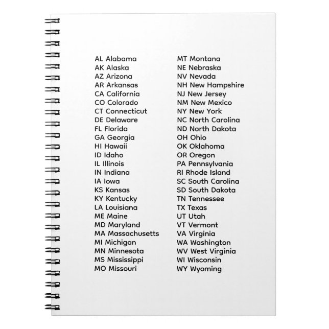 Caderno Espiral 50 States List Spiral Photo Notebook (Frente)