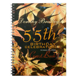 Caderno Espiral 55º Aniversário Celebração Personalizada de Outono