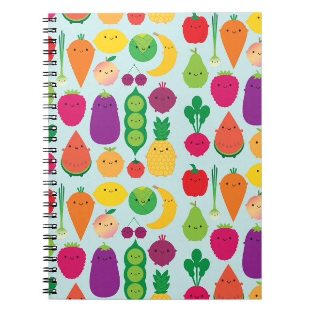 Caderno Espiral 5 uma fruta & vegetais do dia (Frente)