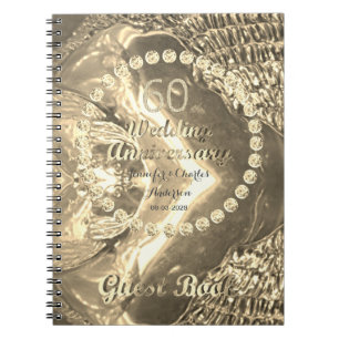 Caderno Espiral 60º Aniversário do Livro de Convidados Diamantes d