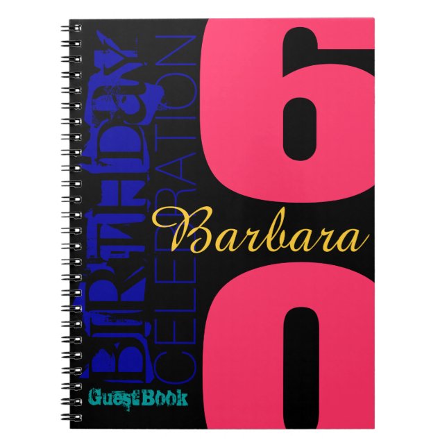 Caderno Espiral 60º Livro de Convidados do POP de Aniversário Pers (Frente)