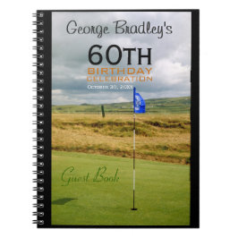 Caderno Espiral 60th Livro de hóspedes do costume do golfe da