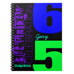 Caderno Espiral 65.º Livro de convidados personalizados do POP de