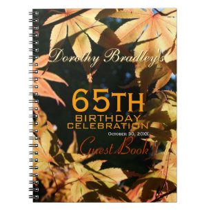 Caderno Espiral 65th Livro de hóspedes do costume do outono da