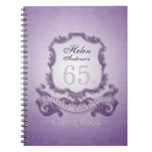Caderno Espiral 65th Livro de hóspedes do quadro do vintage da