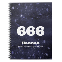Caderno Espiral 666 Angel Number Estrelas Mais alto autoalinhament
