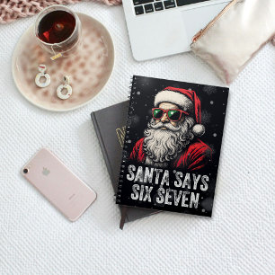Caderno Espiral 67 Meme Santa Engraçado Diz Seis Sete Natal