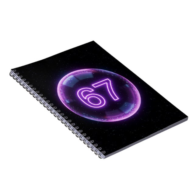 Caderno Espiral 67 Roxo com Faíscas Pretas no fundo (Lado Direito)