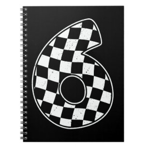 Caderno Espiral 6 Birthday com número 6 de identificação de carro