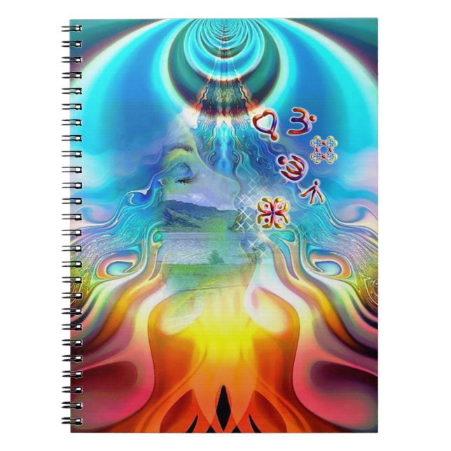 Caderno Espiral 6 Idioma dos Símbolos da Base Light Chakra (Frente)