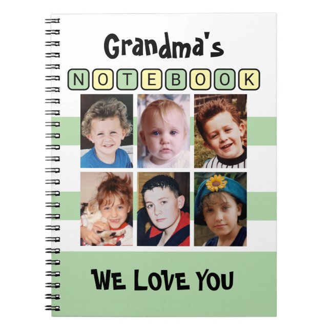 Caderno Espiral 6 photo love you green grandma's (Frente)