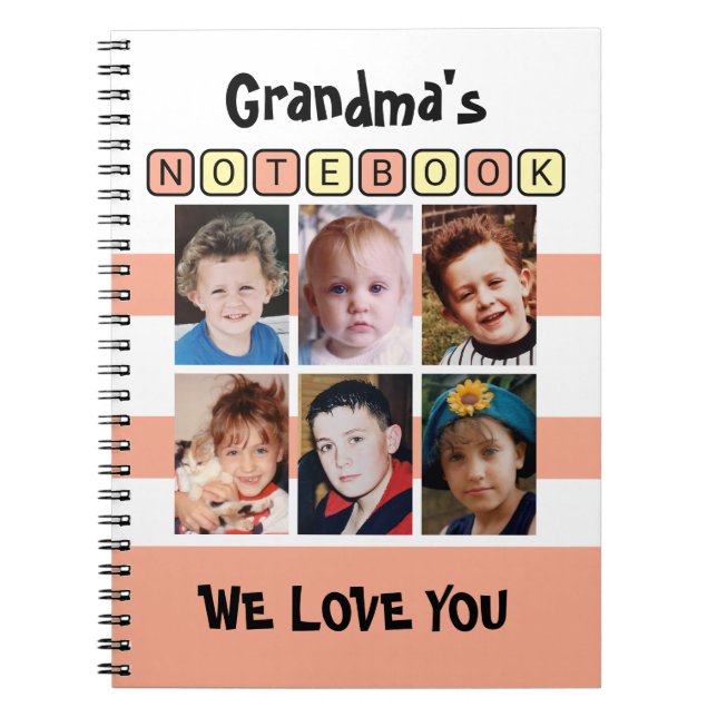 Caderno Espiral 6 photo love you peach grandma's (Frente)