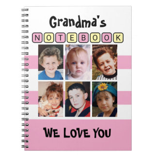 Caderno Espiral 6 photo love you pink grandma's