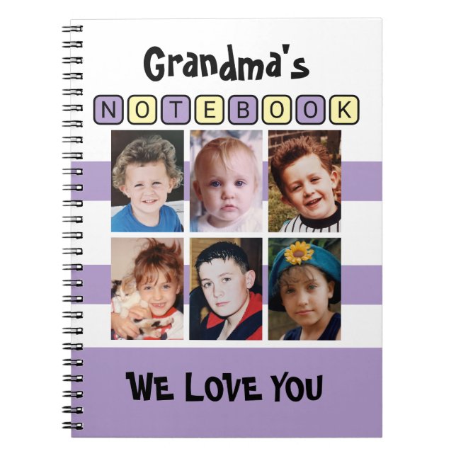 Caderno Espiral 6 photo love you purple grandma's (Frente)
