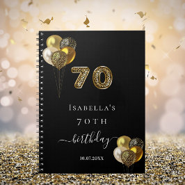 Caderno Espiral 70 de aniversário do livro convidado animal-leopar