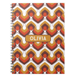 Caderno Espiral 70s Bold Retro Modern Motif in Orange & Brown