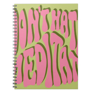 Caderno Espiral 70s Retrospectiva: Poster de Motivação 'Meditação'