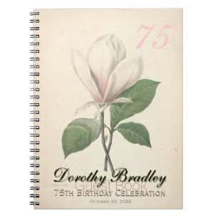 Caderno Espiral 75º Livro de Convidados Personalizados da Magnoli