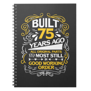 Caderno Espiral 75.º Presente de aniversário para uma criança d