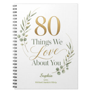 Caderno Espiral 80 Coisas Personalizadas que Amamos em Você