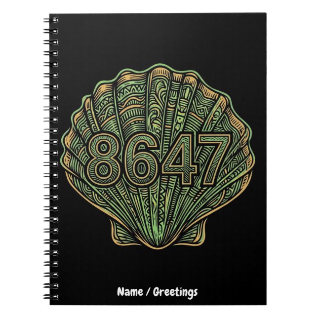 Caderno Espiral 8647 Concha Linocut Oitenta e Seis Quarenta e Sete (Frente)