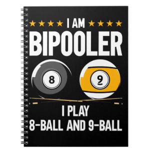 Caderno Espiral 8 Ball e 9 Ball Humor Billiards