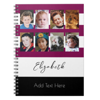 Caderno Espiral 8 photo custom name maroon