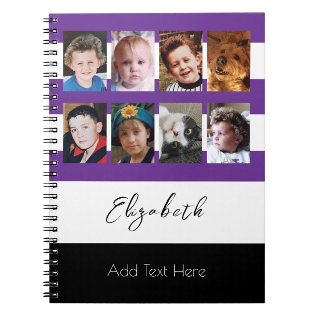 Caderno Espiral 8 photo custom name purple (Frente)