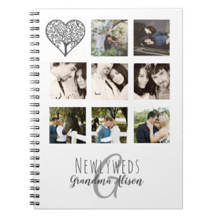 Caderno Espiral 8 x FOTO COLAGE Newlyweds Personalizado WEDDING