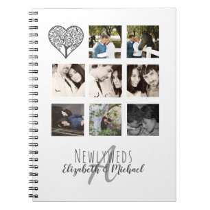 Caderno Espiral 8 x FOTO COLAGE Newlyweds Personalizado WEDDING