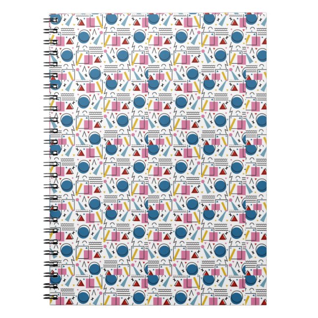 Caderno Espiral 90s Formas geométricas (Frente)