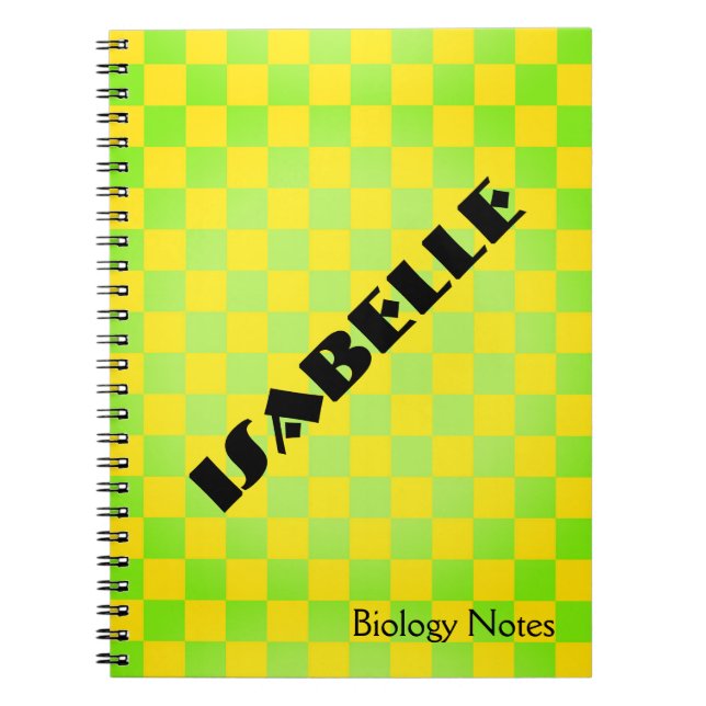 Caderno Espiral 90s Retro Checkerboard Personalized Notebook (Frente)