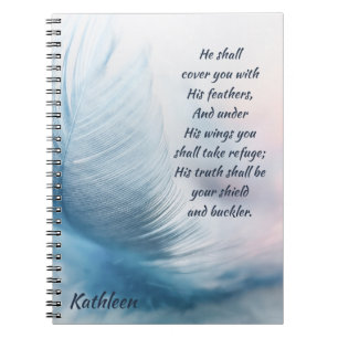 Caderno Espiral 91:4 Uplifting inspirado do salmo sob suas asas