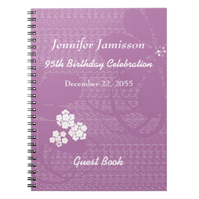 Caderno Espiral 95º Livro de Convidados da Festa de aniversário Pu (Frente)