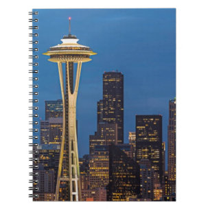 Caderno Espiral A agulha do espaço e o Seattle do centro