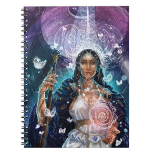 Caderno Espiral A Alta Sacerdotisa ativada - arte feminino divino