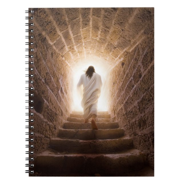Caderno Espiral A Ascensão - Jesus Andando à Luz (Frente)