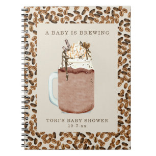 Caderno Espiral A Baby Is Brewing Iced Coffee Baby Shower Guest