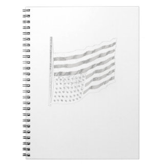 Caderno Espiral A bandeira americana se afunda de cabeça para baix