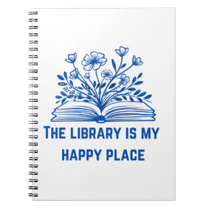 Caderno Espiral A biblioteca é o meu lugar feliz - inspirador