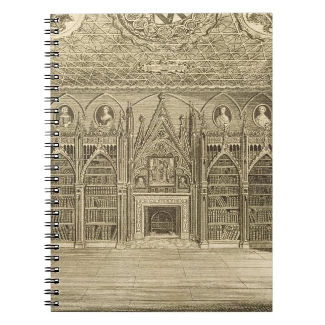 Caderno Espiral A biblioteca, gravada por Godfrey, 'de Descriptio (Frente)