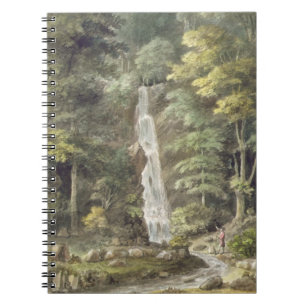 Caderno Espiral A cachoeira da cascata em Hestercombe jardina (w/c
