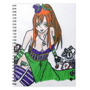 Caderno Espiral a chapeleiro louco em versão manga