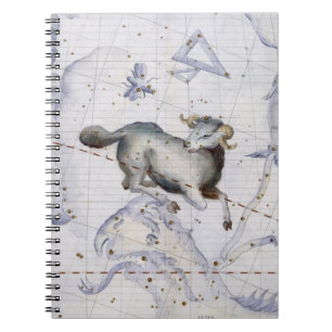 Caderno Espiral A constelação de Aries, chapeia 4 'do atlas Coel