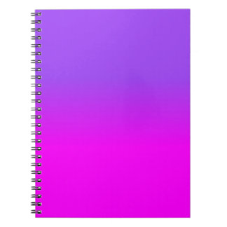 Caderno Espiral A cor de néon da máscara de Ombre do rosa roxo e