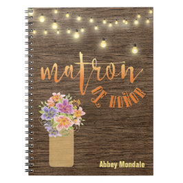 Caderno Espiral A corda de madeira rústica ilumina a