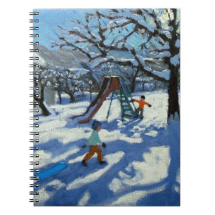 Caderno Espiral A corrediça no inverno Bourg St Moritz