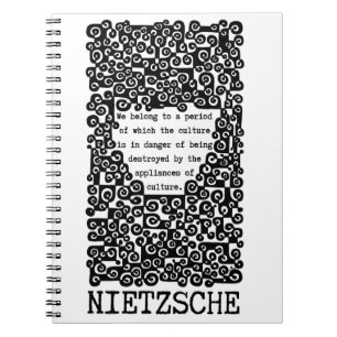 Caderno Espiral A CULTURA está em perigo, citação de Nietzsche