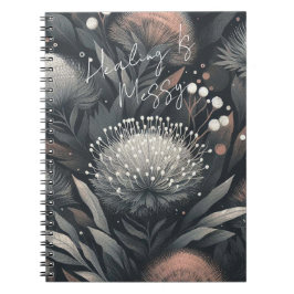 Caderno Espiral A cura é uma bagunça - Arte Botânica de Bloom da M