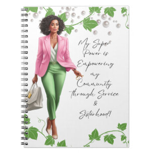 Caderno Espiral A Dama do Chefe Rosa e Verde